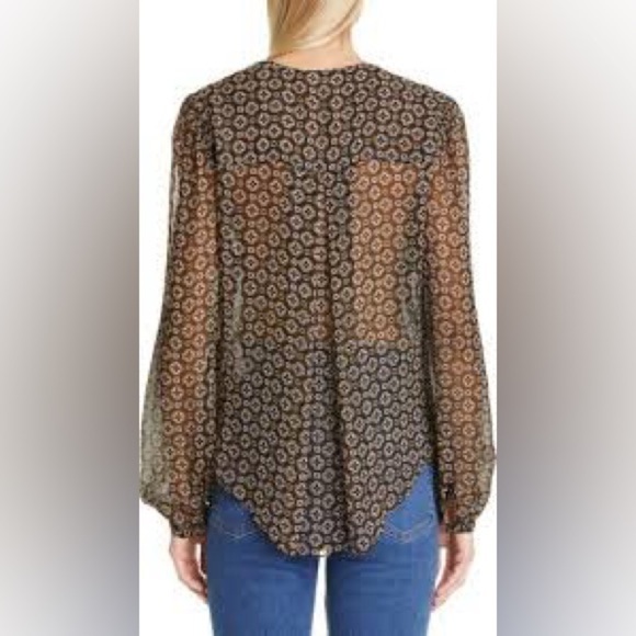NEW! Veronica beard Lowell Token-Print Blouse ✨size 4 NWT! - Picture 5 of 9